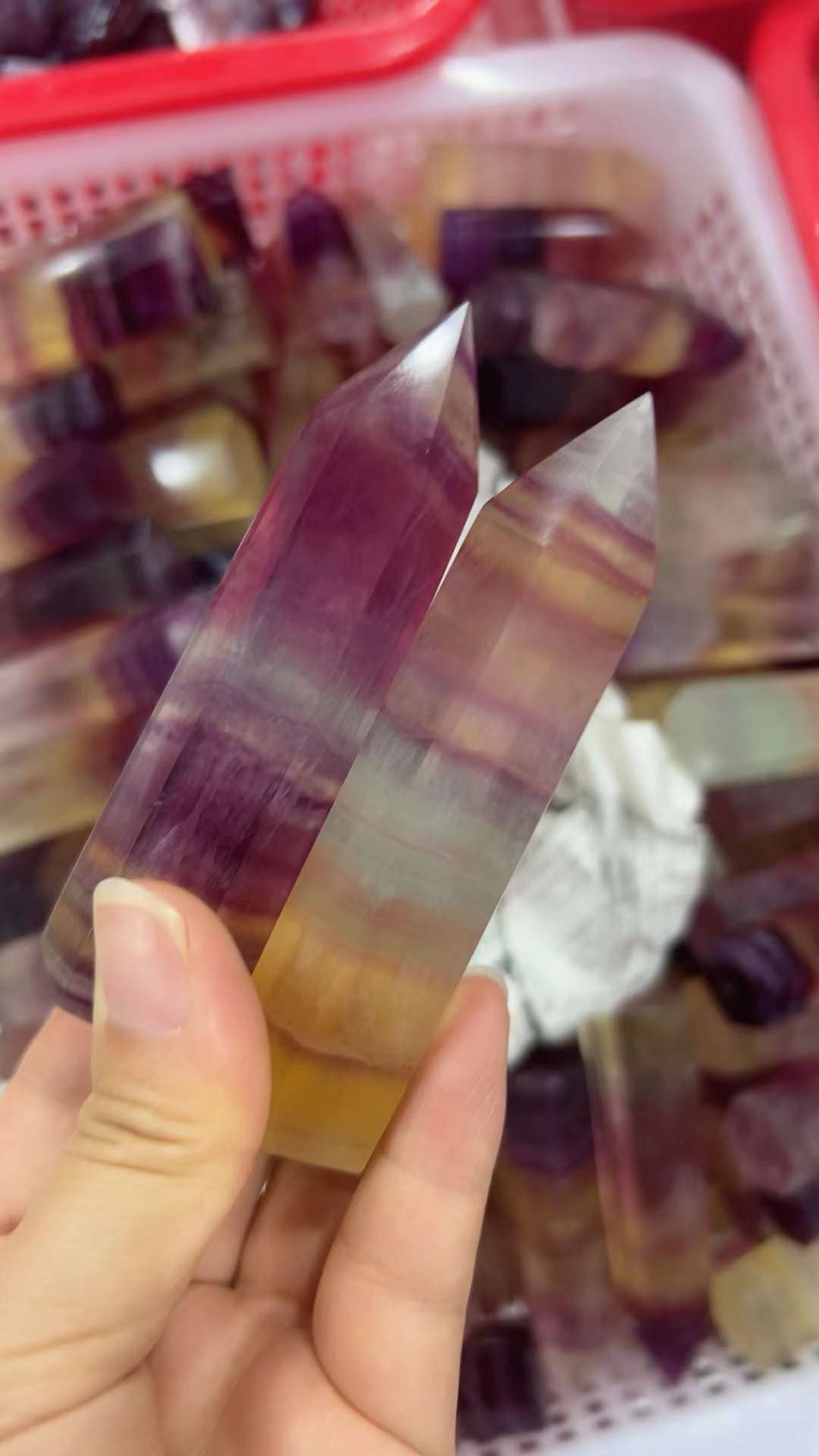 Watermelon Fluorite Tower