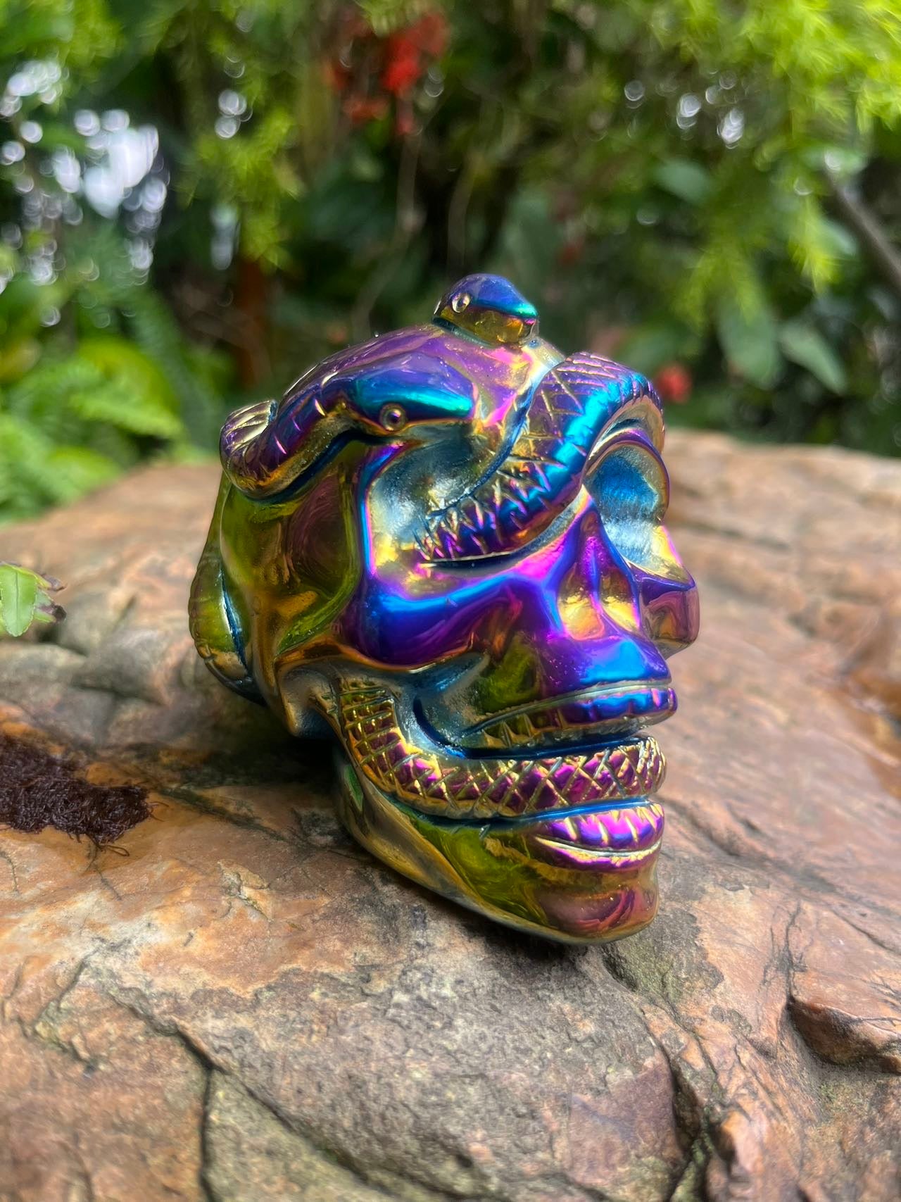 Titanium Black Obsidian Skull