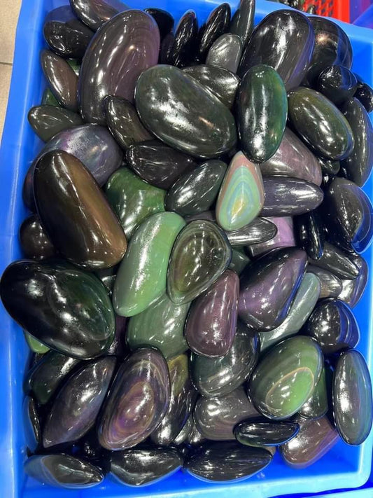 Rainbow Obsidian Palm Stone