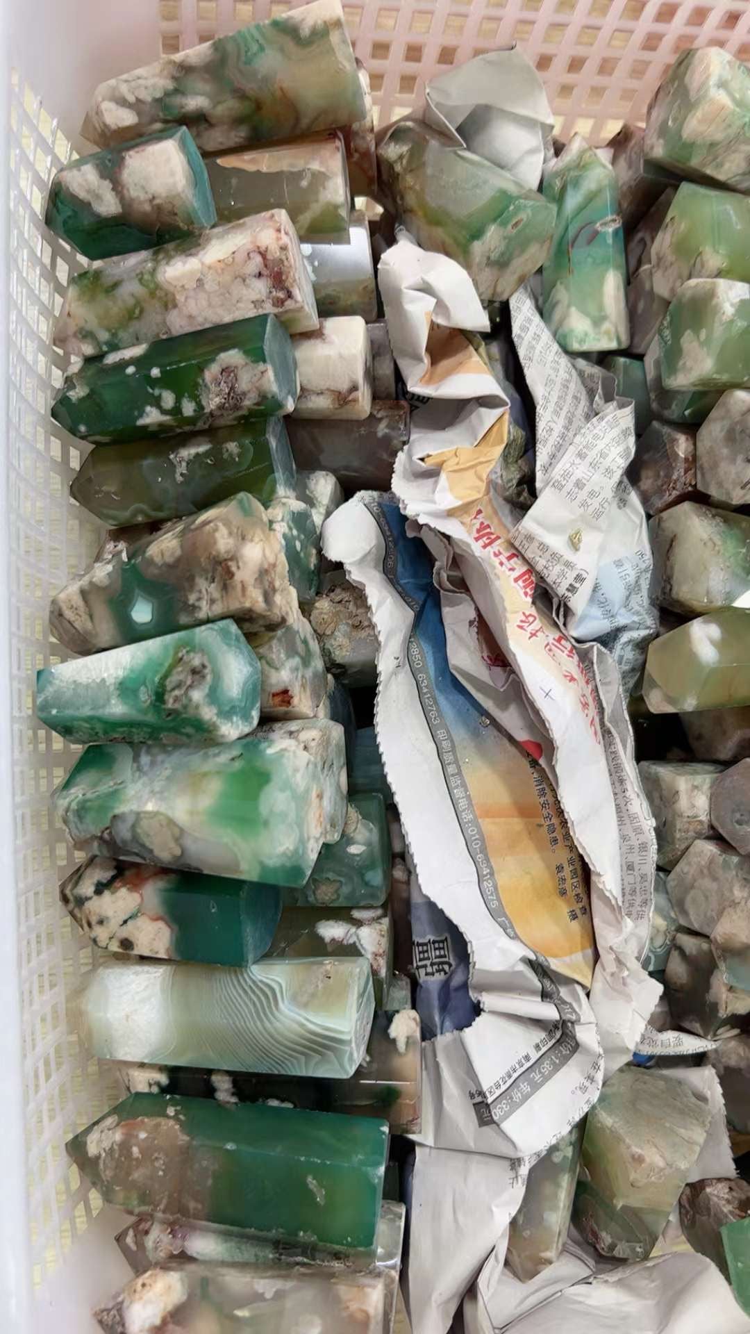 Green Flower agate Tower High Quality