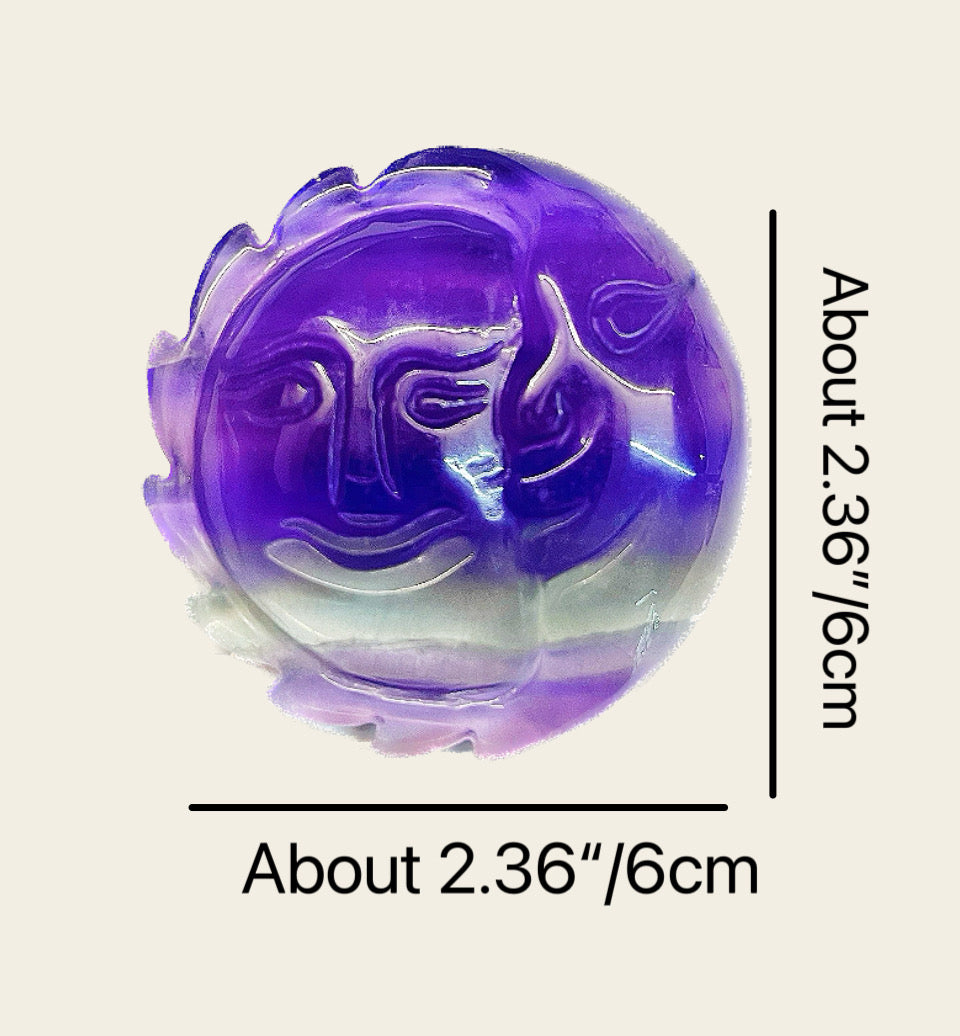 Rainbow Fluorite Moon and Sun Face