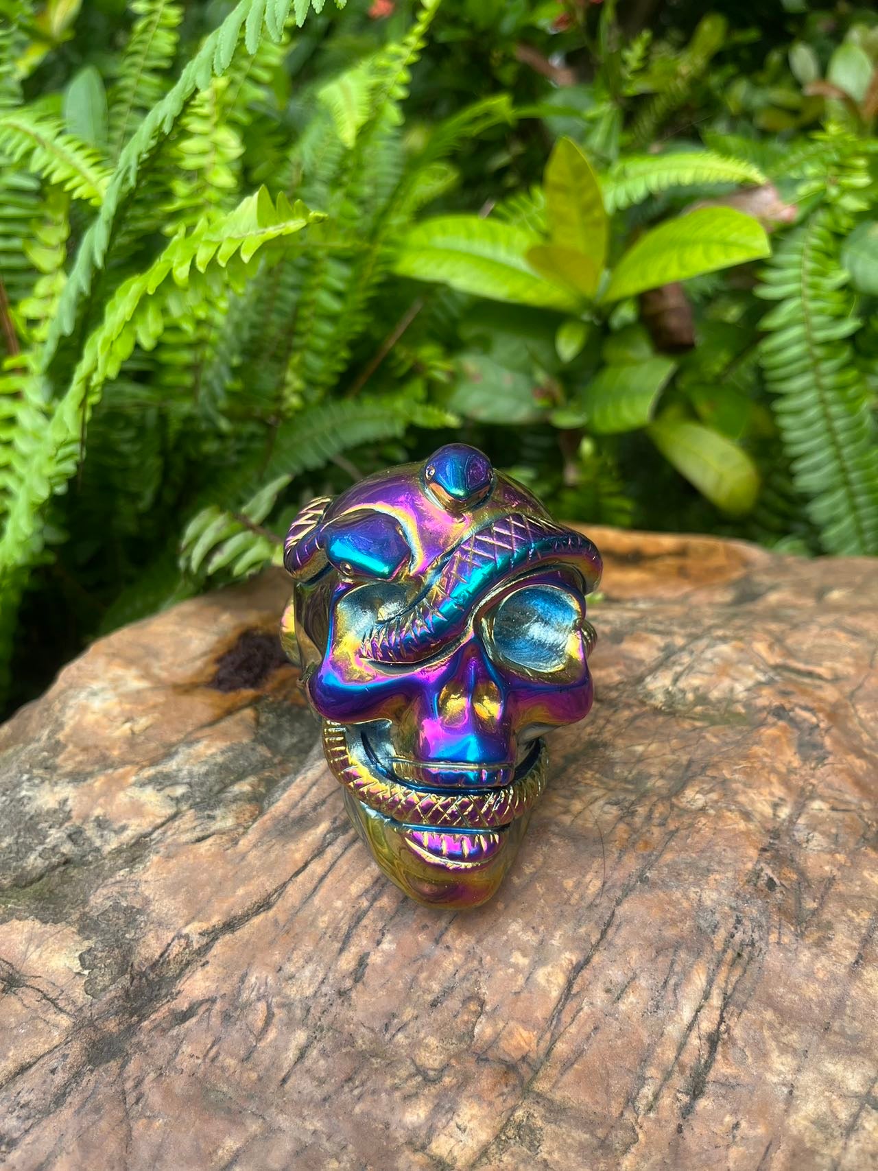 Titanium Black Obsidian Skull