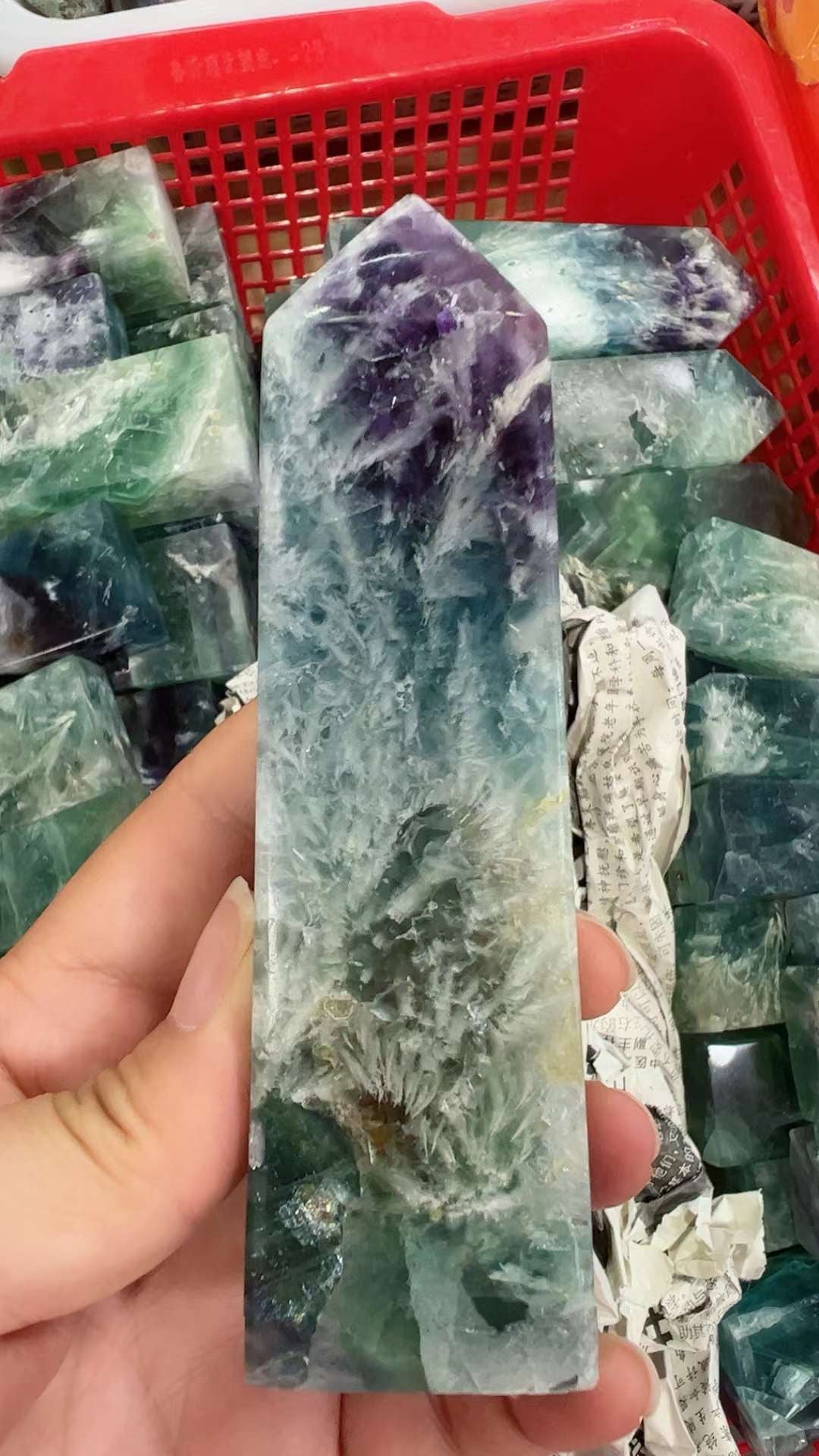 Feather Rainbow Fluorite Tower