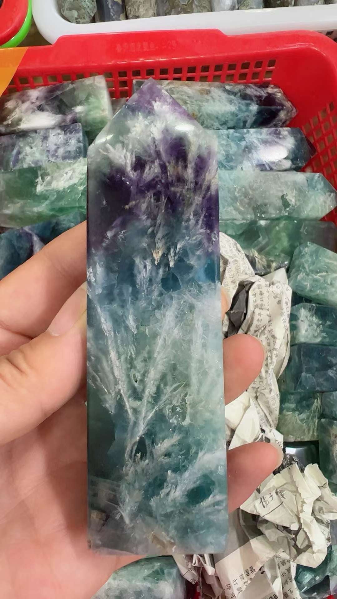 Feather Rainbow Fluorite Tower