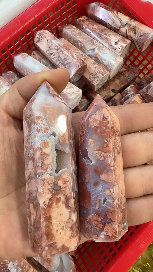 Red Flower Agate Tower