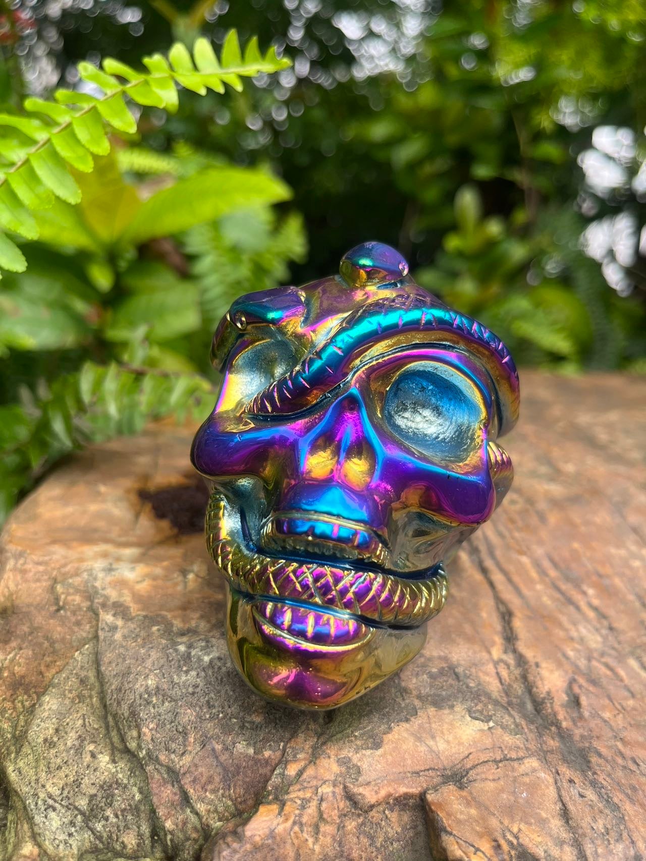 Titanium Black Obsidian Skull