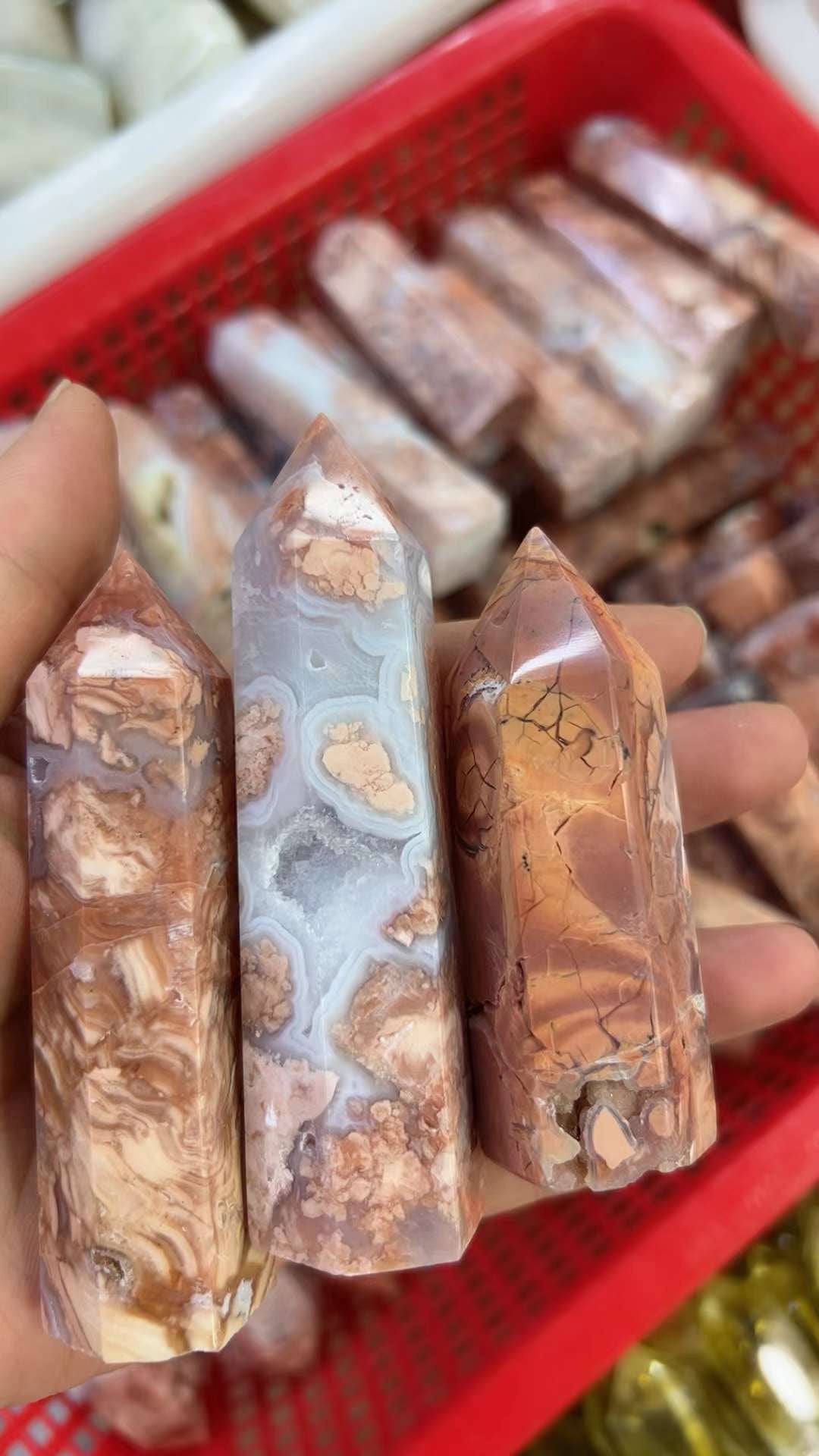 Red Flower Agate Tower