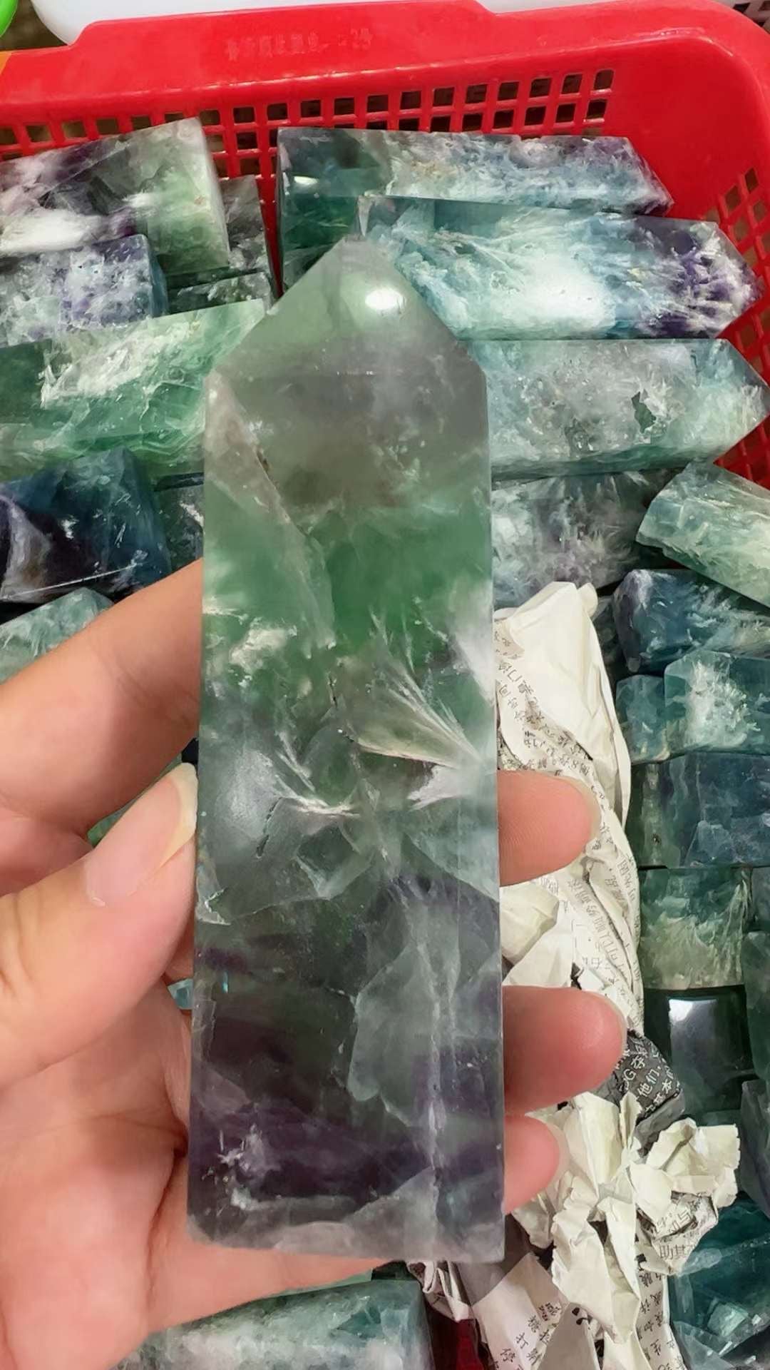 Feather Rainbow Fluorite Tower