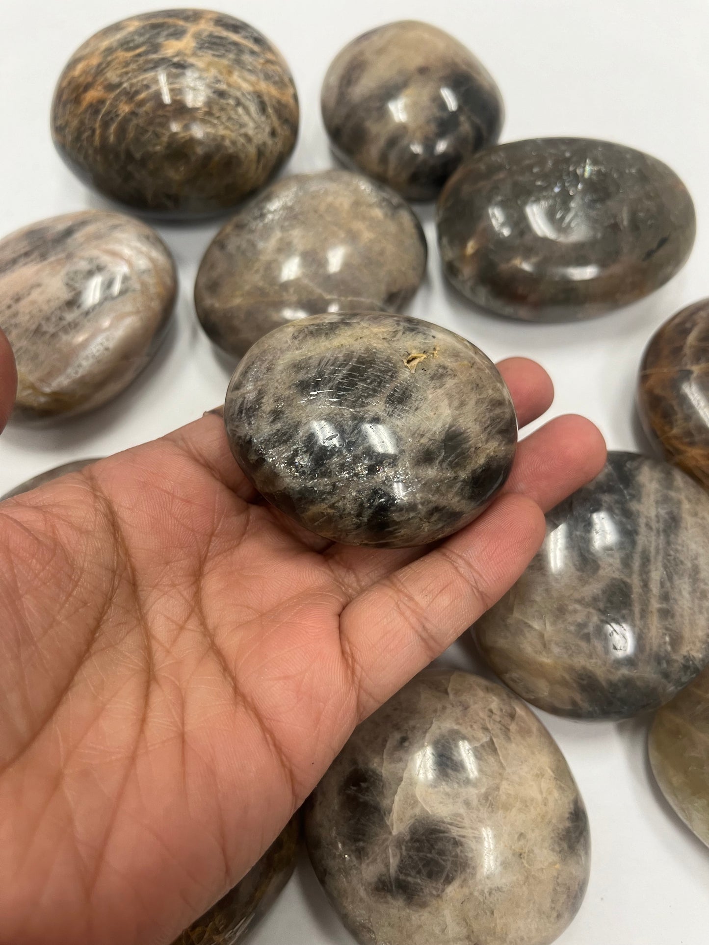 Black Moonstone Palmstones