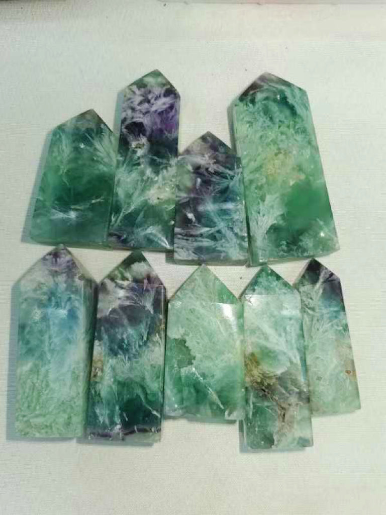 Feather Rainbow Fluorite Tower