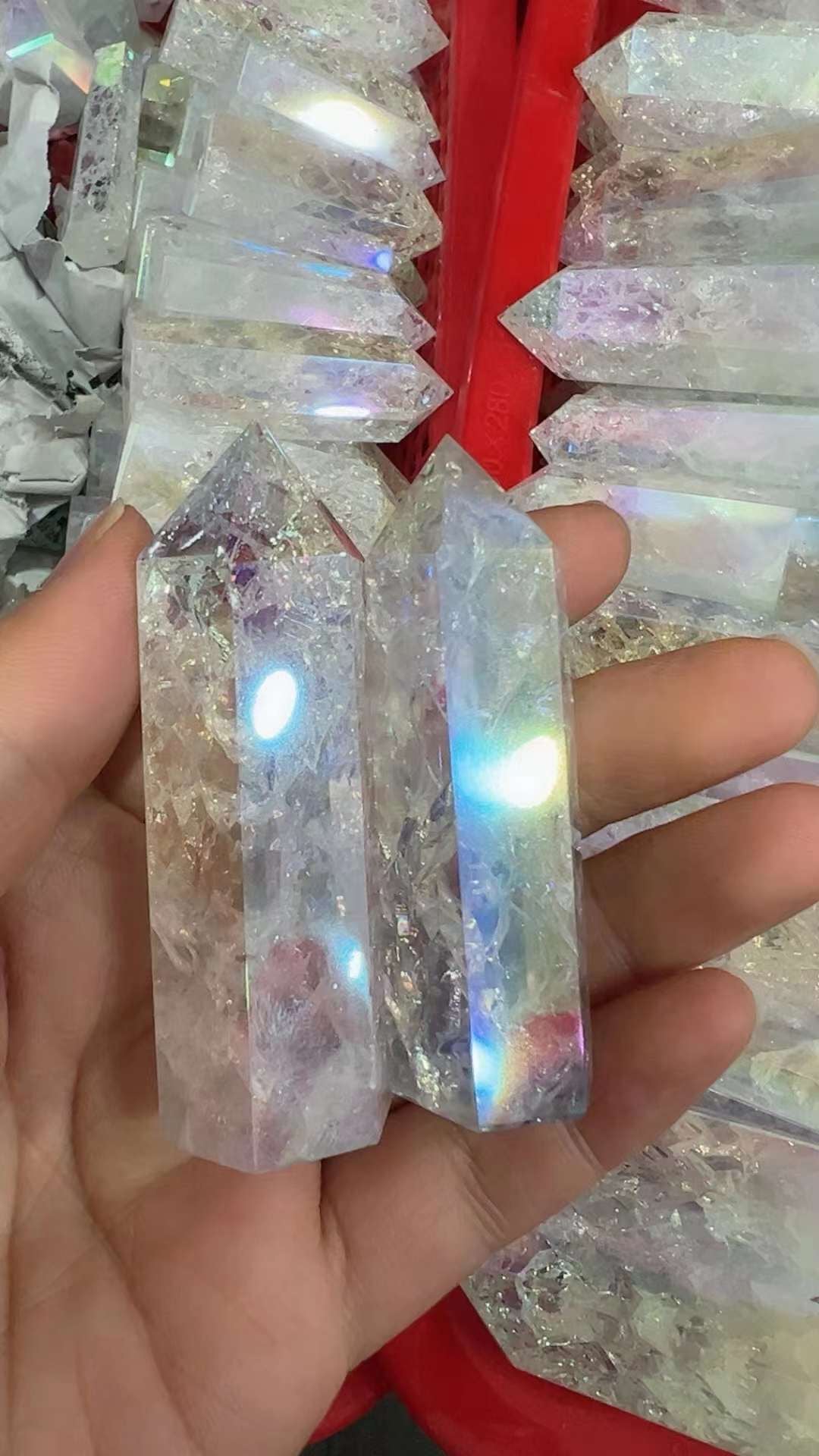 Aura Crackle Quartz Towers
