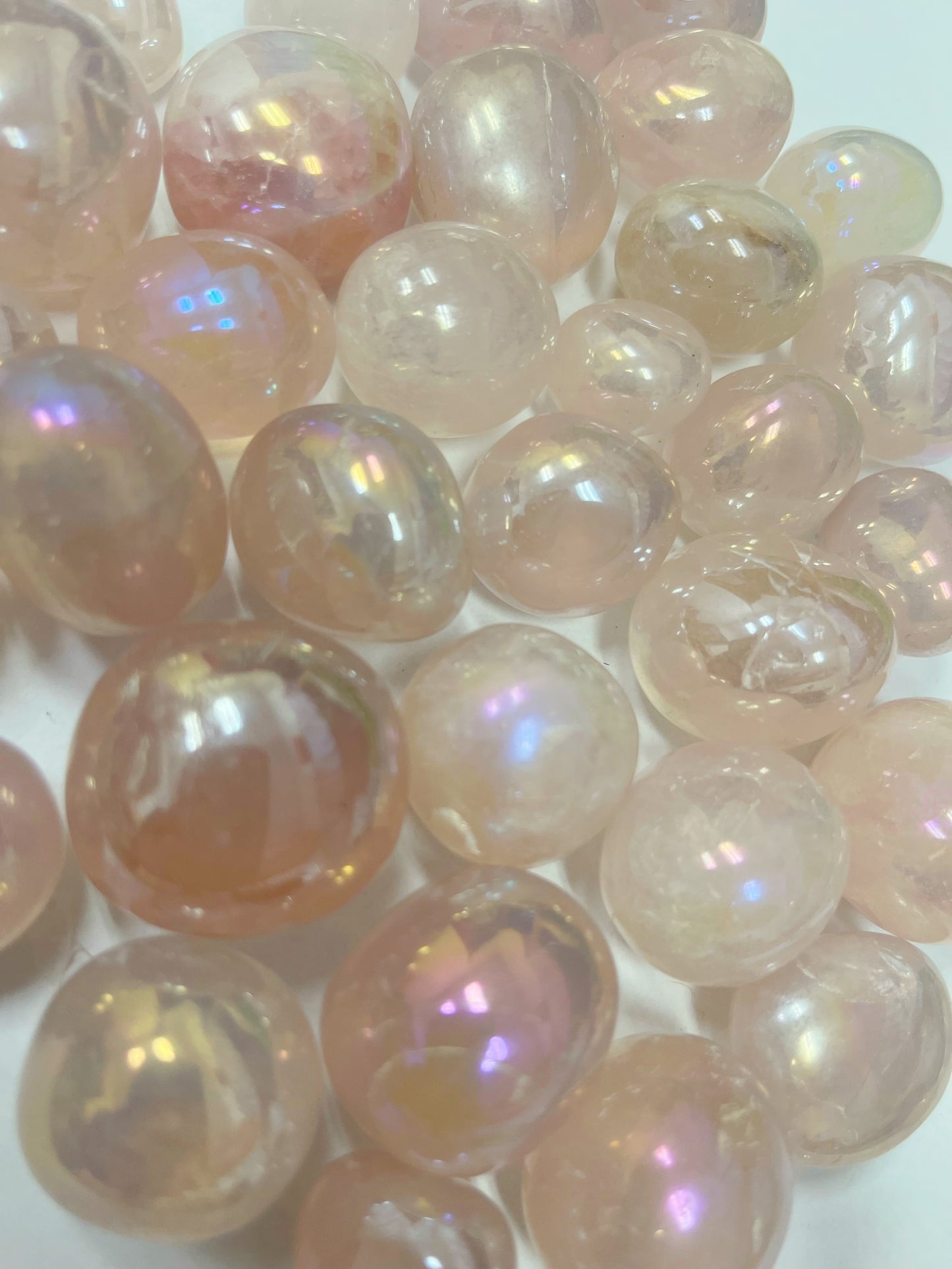 Angle Aura Rose Quartz Tumbled