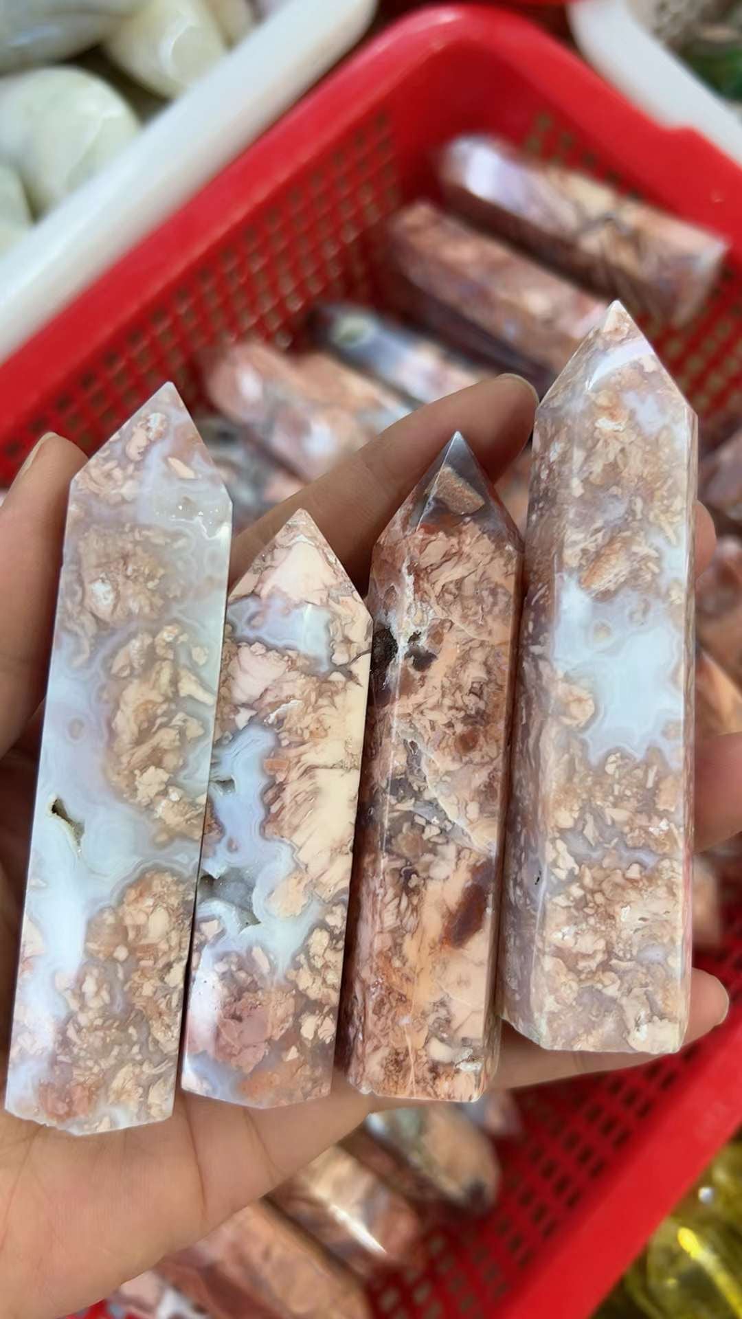 Red Flower Agate Tower
